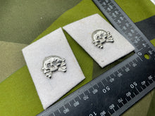 Load image into Gallery viewer, Pair of WW2 German Army Panzer Skull Collar Badges
