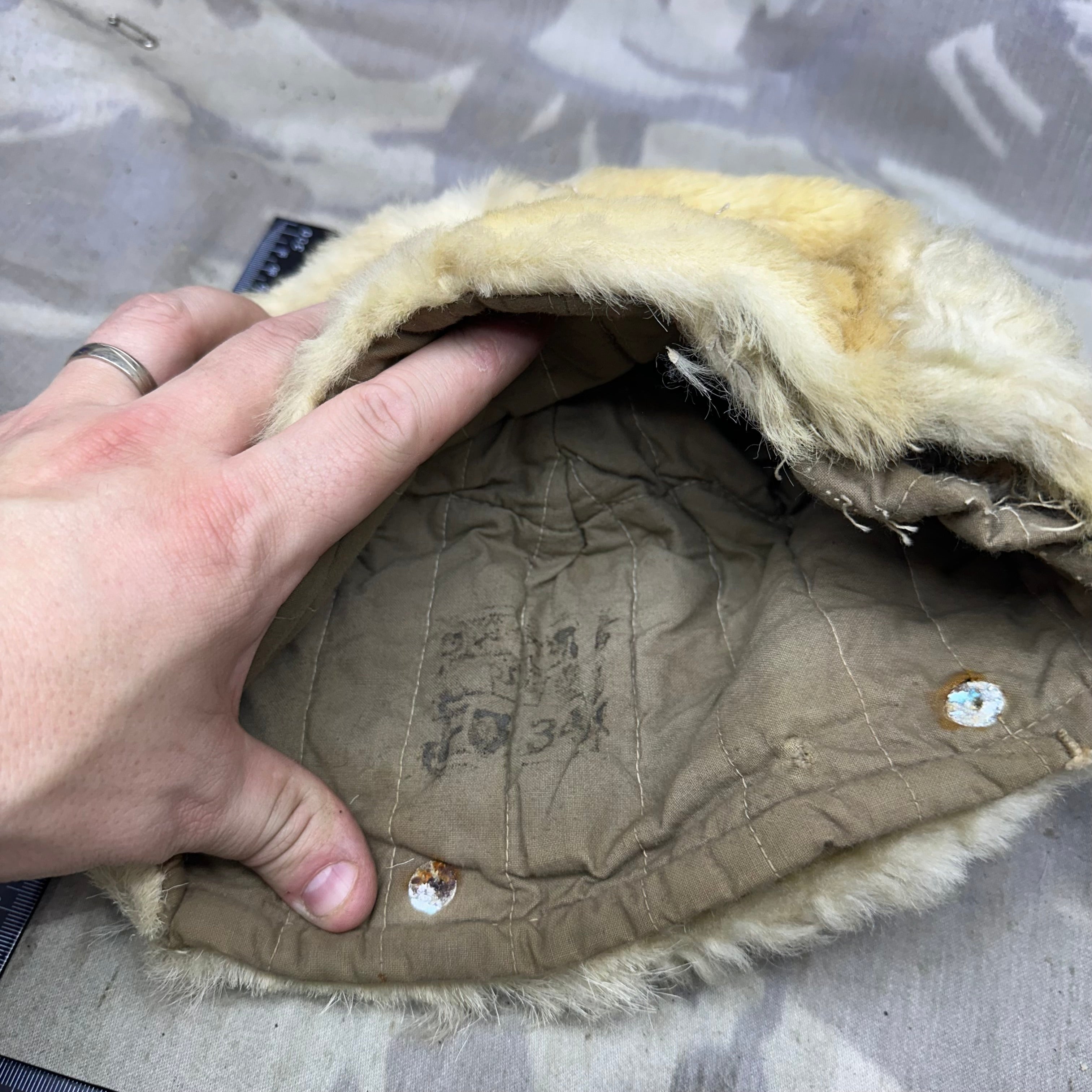 Original WW2 Swedish Army Wool Fur Hat - German Insignia - The Militaria Shop