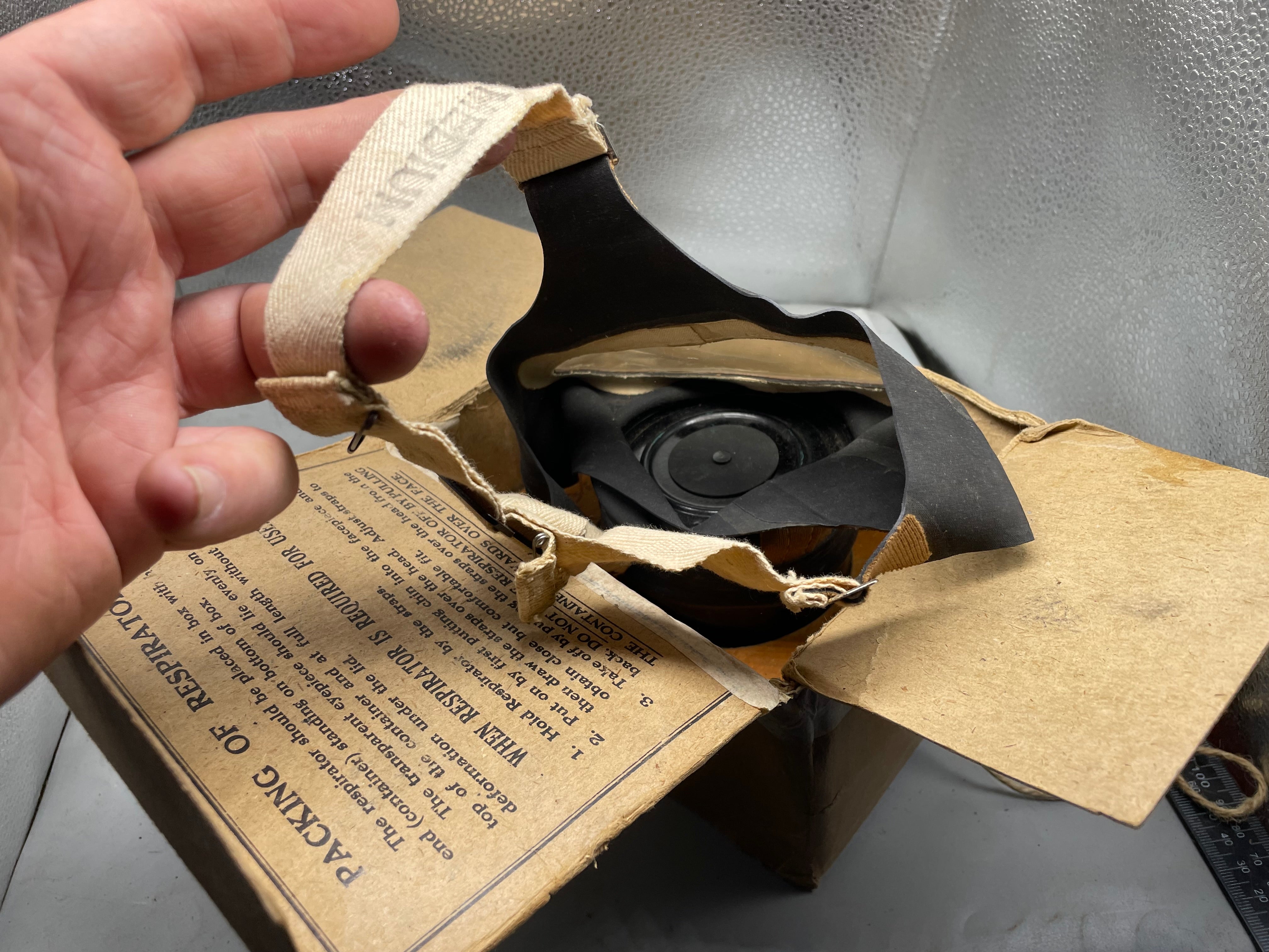 Civilian Gas Mask in Original Cardboard Box - WW2 British Home Front - The Militaria Shop