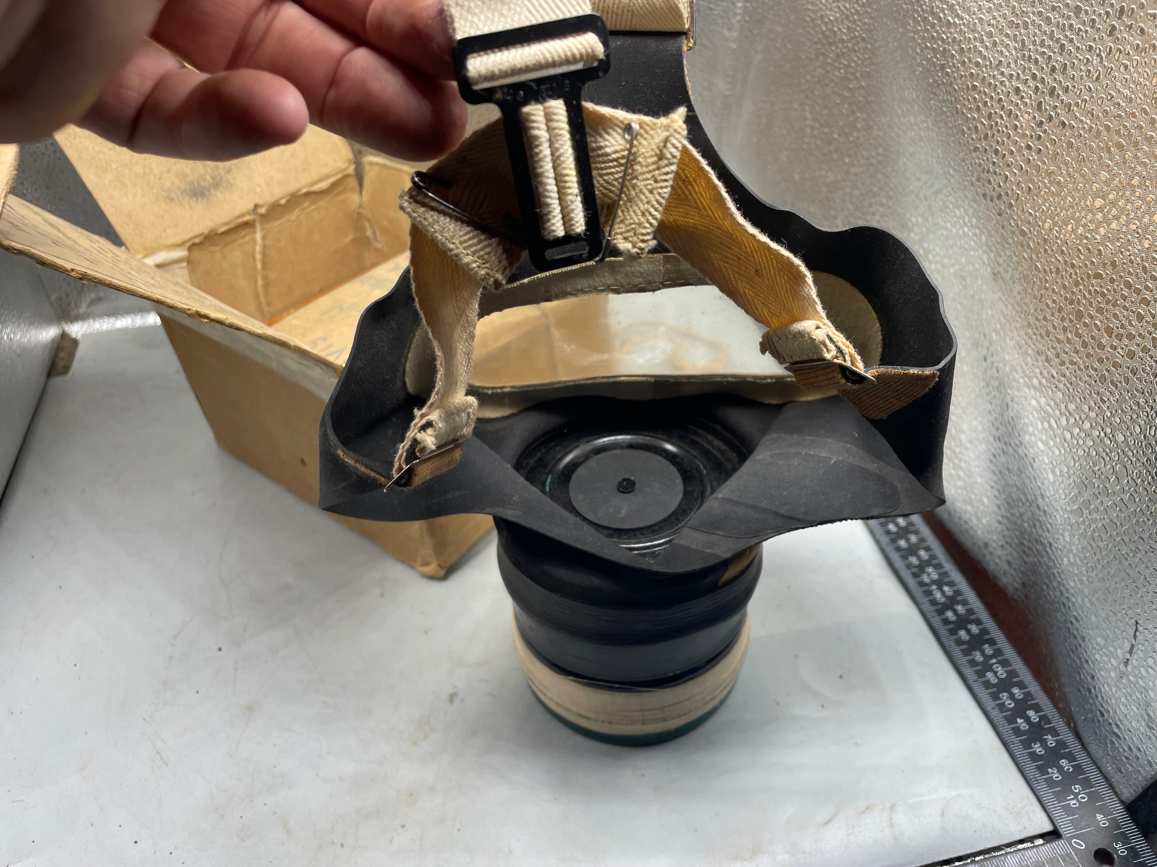 Civilian Gas Mask in Original Cardboard Box - WW2 British Home Front - The Militaria Shop