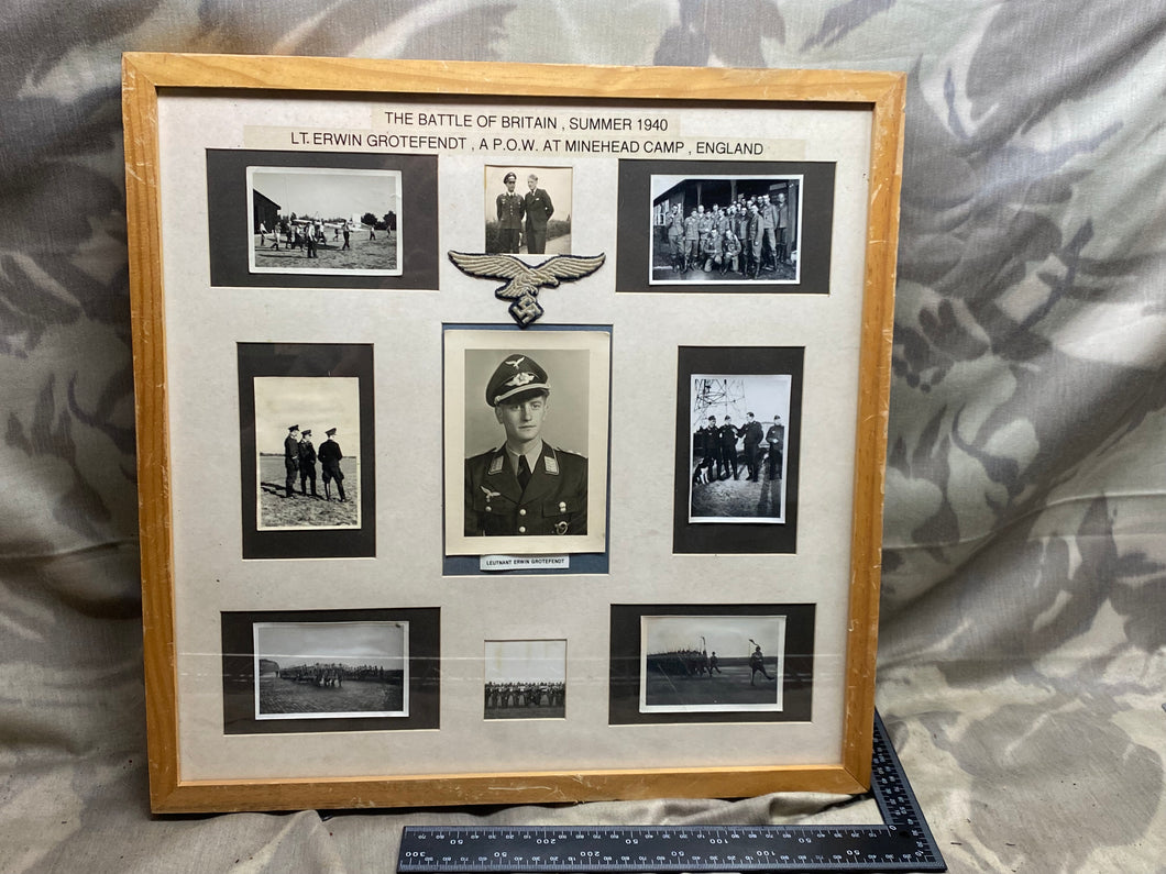 Interesting WW2 German Luftwaffe Badge and Photographic Group Framed