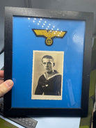 WW2 German Navy Framed Eagle Badge & Photograph - The Militaria Shop