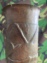 Load image into Gallery viewer, Original WW1 Trench Art Shell Case Vase - Oak Design
