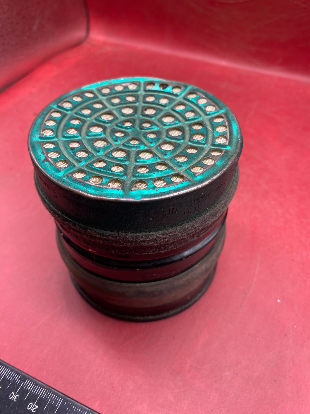 1937 dated British Civilian Gas Mask Filter in good condition