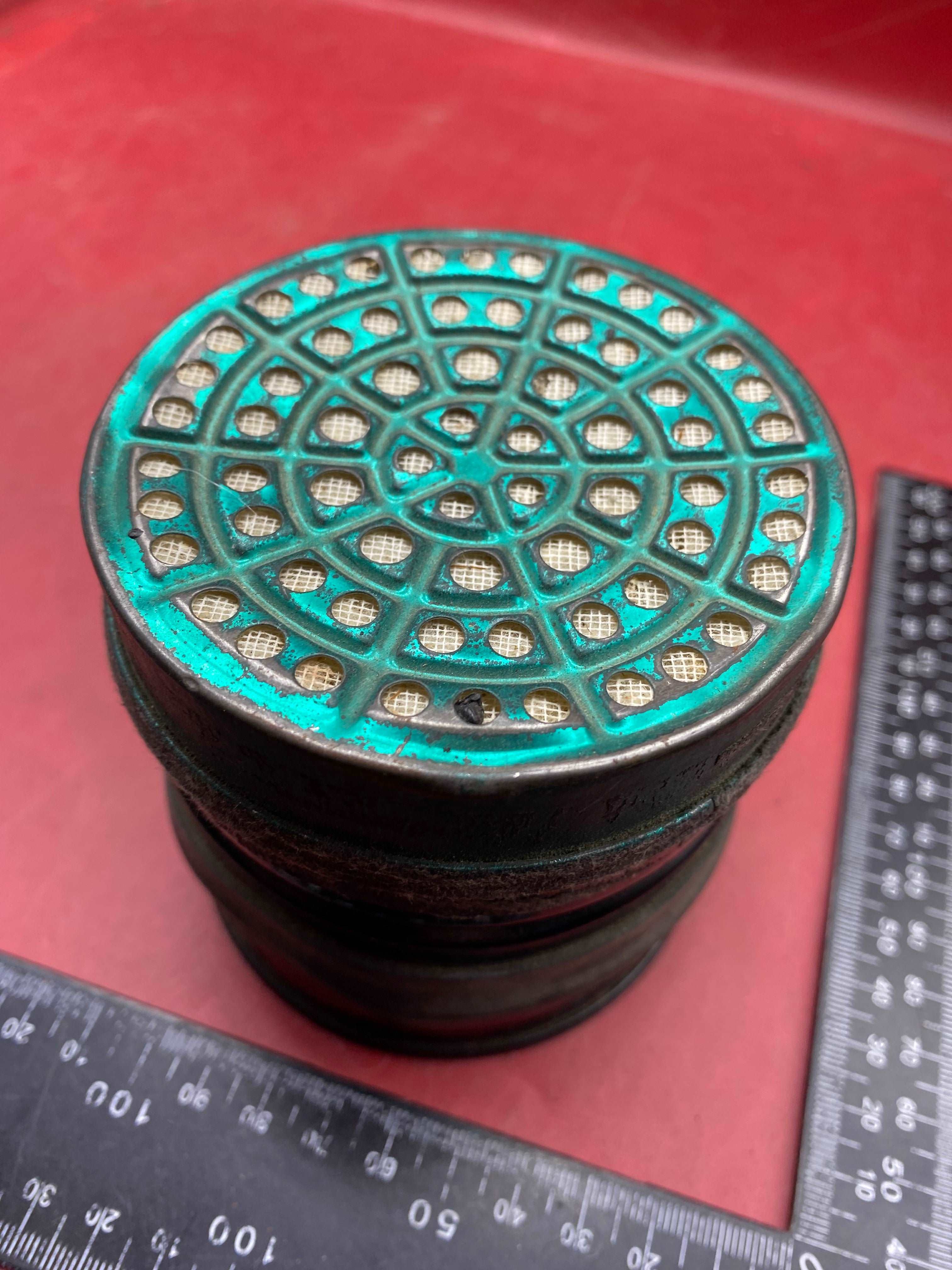 1937 dated British Civilian Gas Mask Filter in good condition - The Militaria Shop
