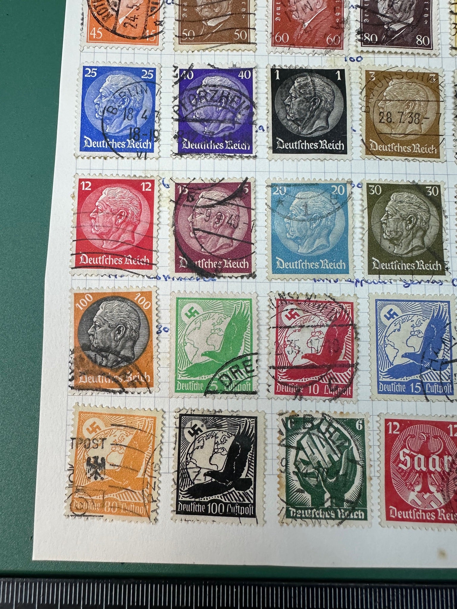 Original WW2 German Stamp Collection Sheet - The Militaria Shop