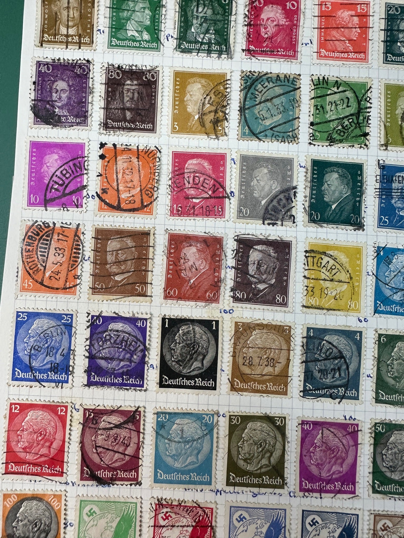Original WW2 German Stamp Collection Sheet - The Militaria Shop