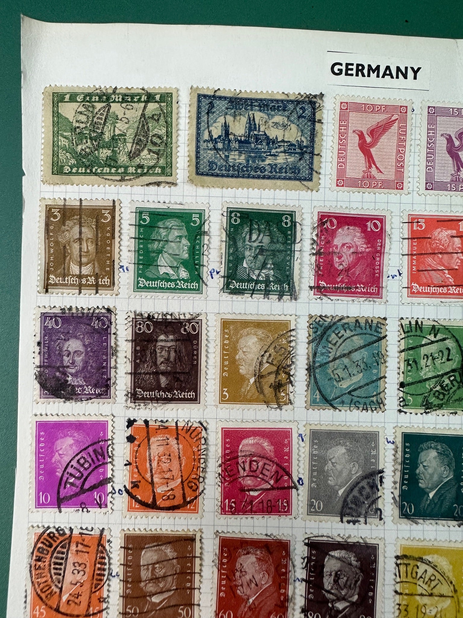 Original WW2 German Stamp Collection Sheet - The Militaria Shop