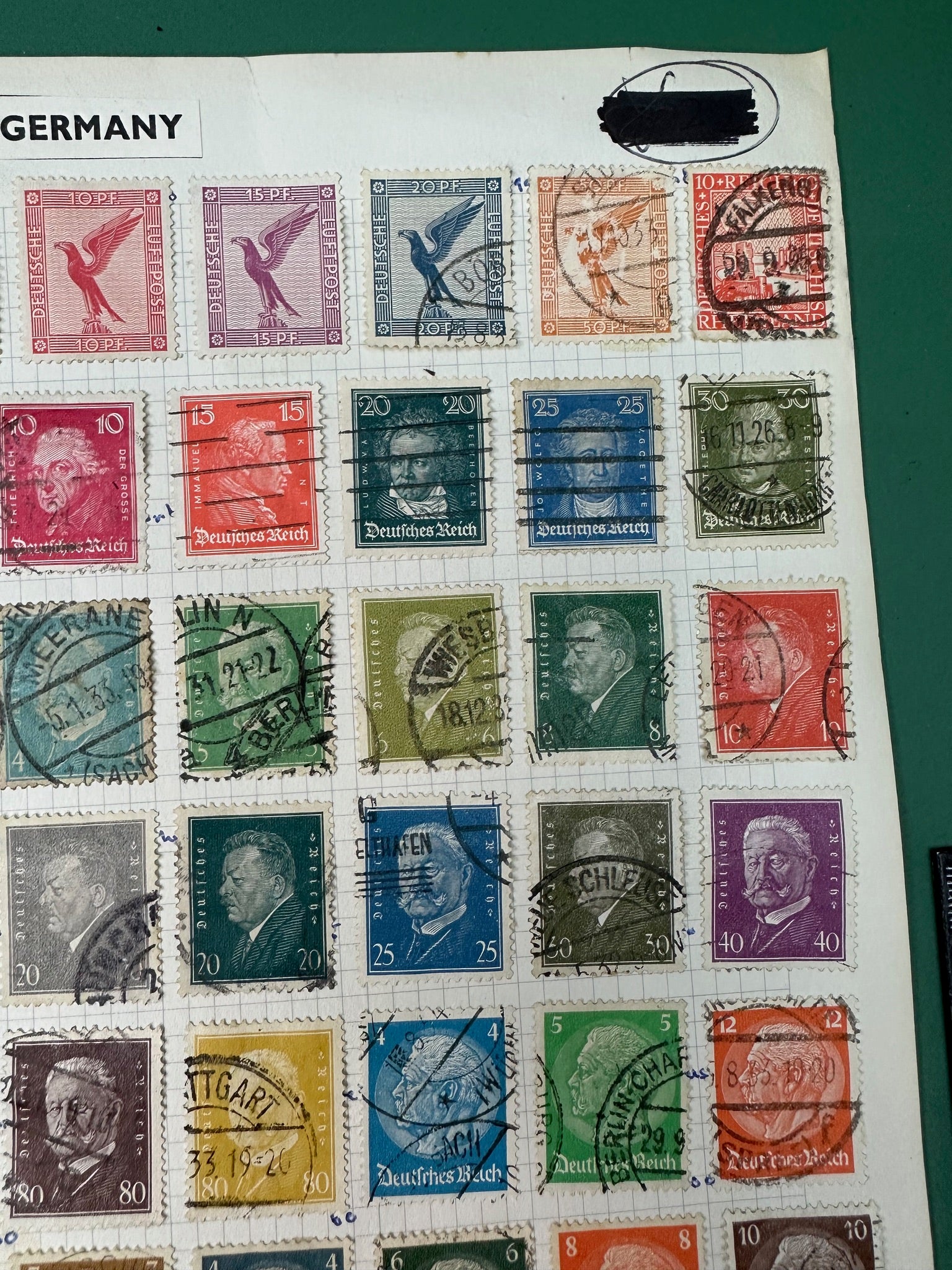 Original WW2 German Stamp Collection Sheet - The Militaria Shop