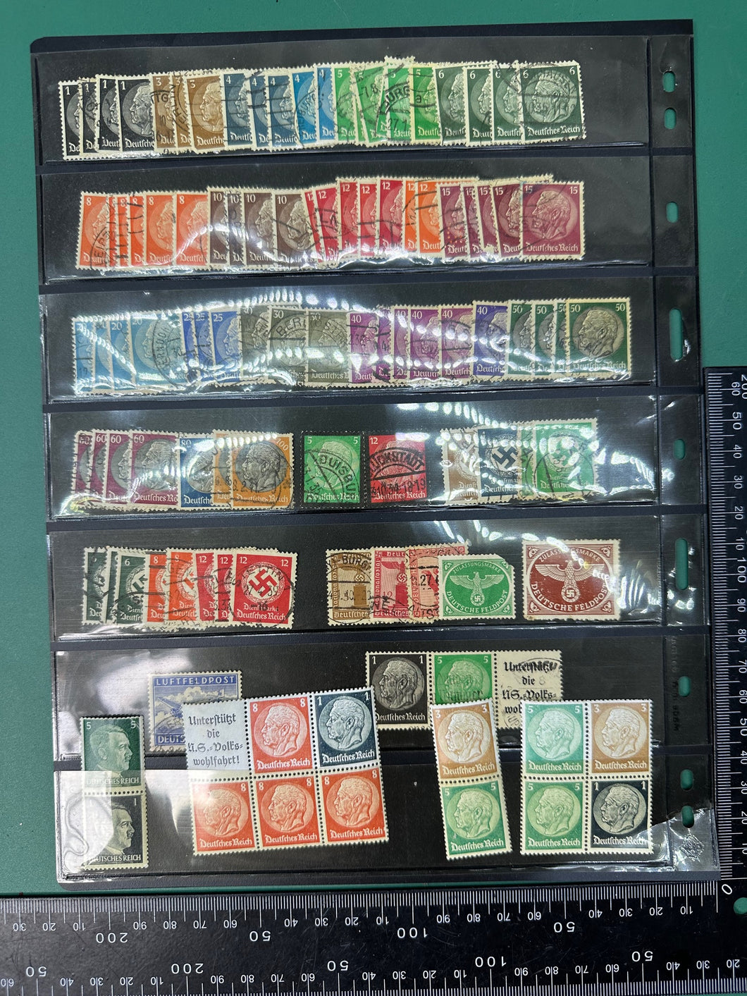 Original WW2 German Stamp Collection Sheet - Over 100!