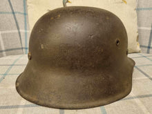 Load image into Gallery viewer, Original WW2 German Army Single Decal Wehrmacht M42 Combat Helmet w/Liner
