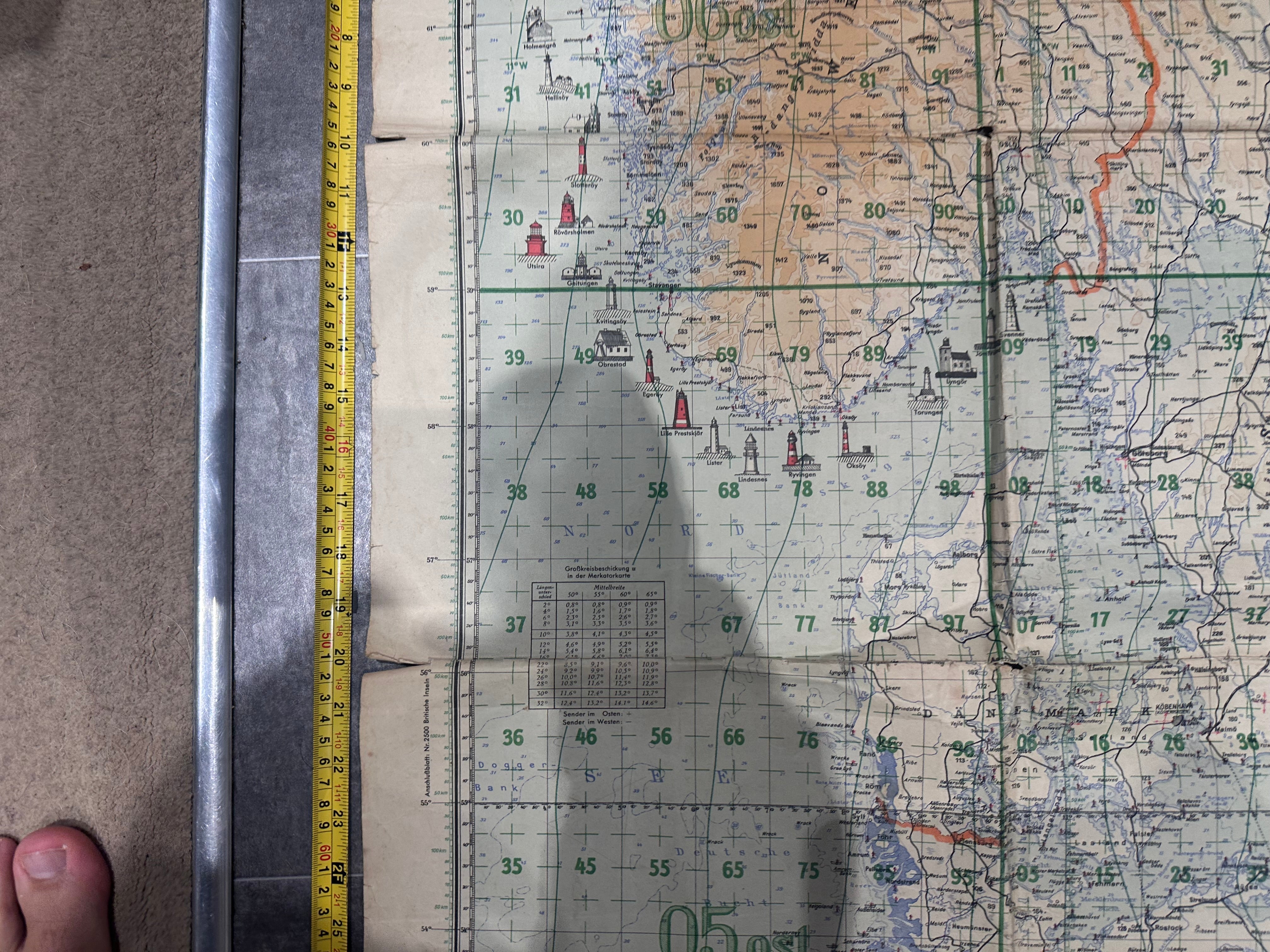 WW2 German Luftwaffe Pilots Navigation Map of Europe - 1943 - The Militaria Shop
