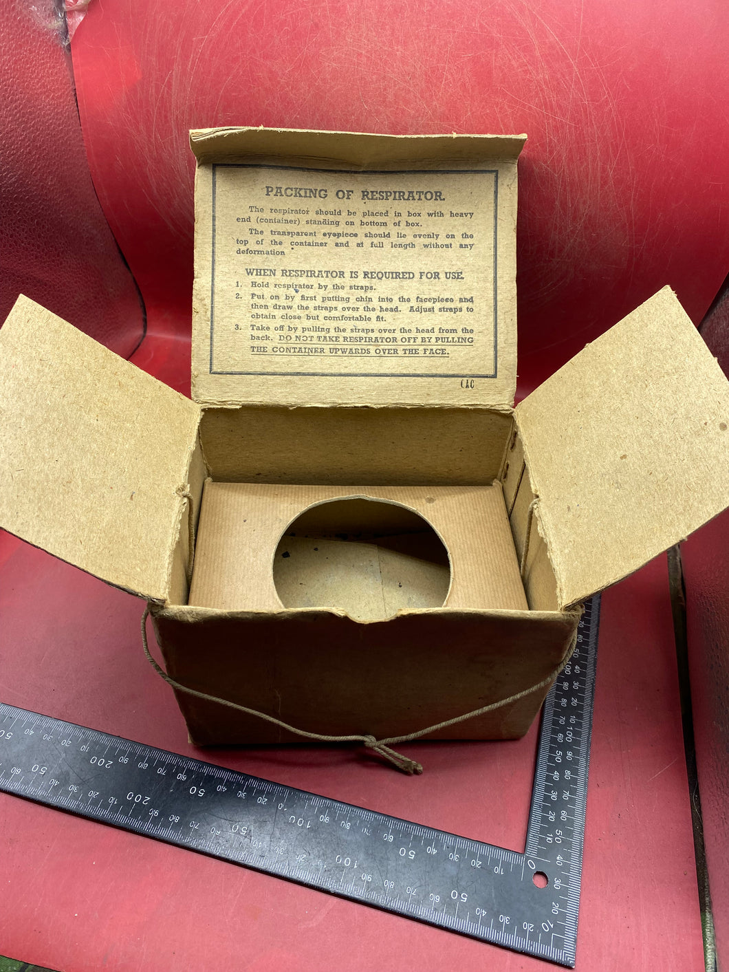 Original British Civilian Gas Mask Cardboard Carrying Box