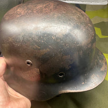 Load image into Gallery viewer, Original WW2 German Luftwaffe Double Decal Helmet - M35 Early Blue
