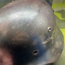 Load image into Gallery viewer, Original WW2 German Luftwaffe Double Decal Helmet - M35 Early Blue
