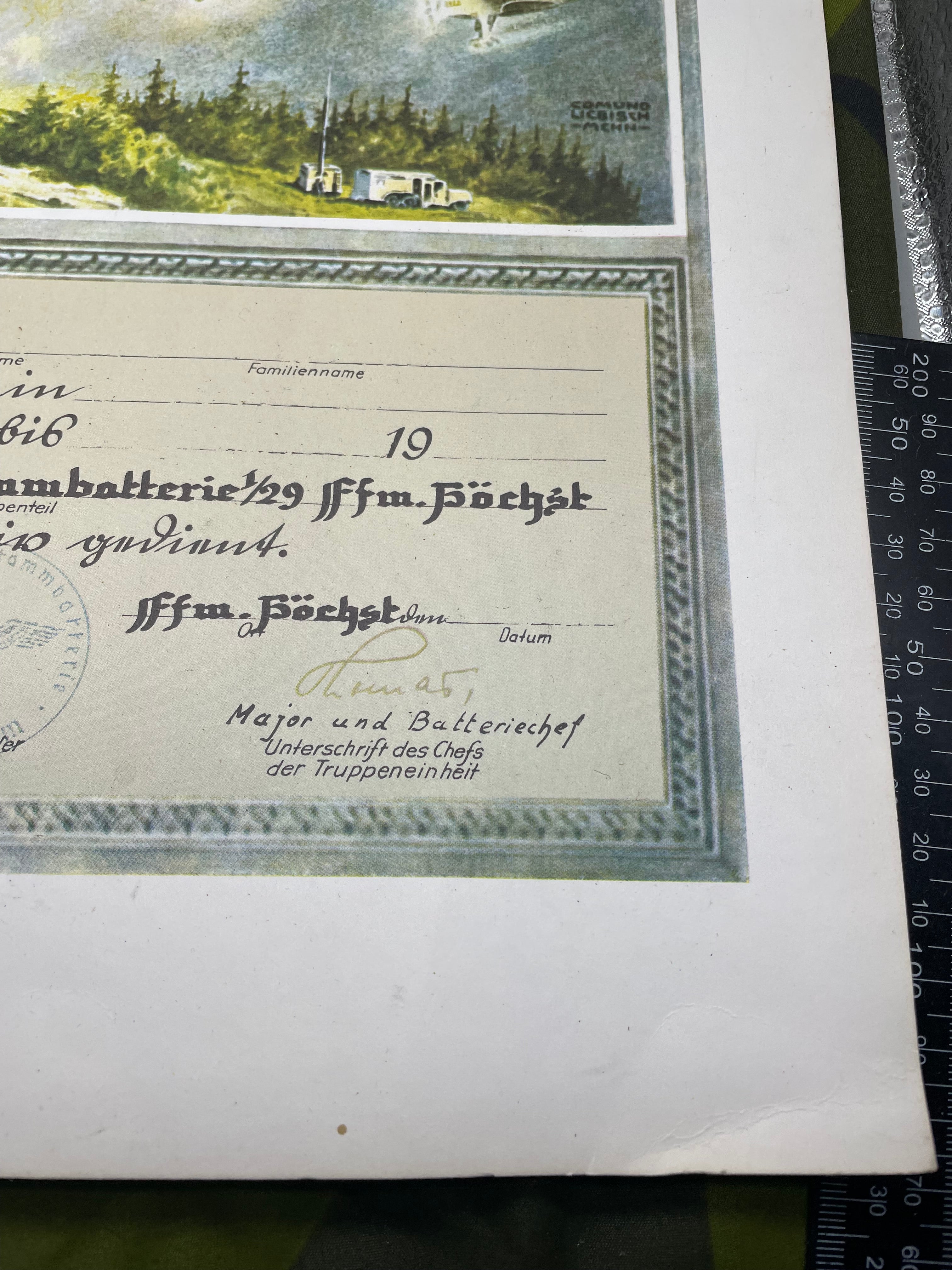 Interesting Pair of WW2 German Flak Battery Presentation Award Documents - The Militaria Shop