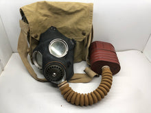 Load image into Gallery viewer, Original WW2 British Army GSR Gas Mask &amp; Bag Set
