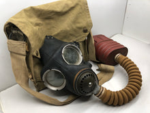 Load image into Gallery viewer, Original WW2 British Army GSR Gas Mask &amp; Bag Set
