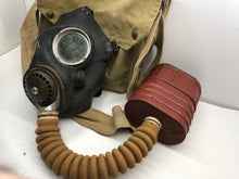 Load image into Gallery viewer, Original WW2 British Army GSR Gas Mask &amp; Bag Set
