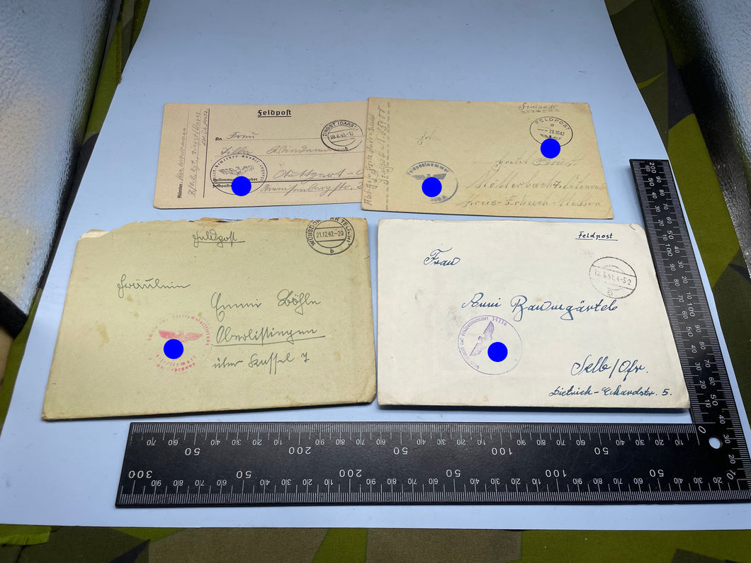 Original Group of WW2 German Army Feld Post Letters to Germany from a Soldier