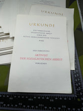 Load image into Gallery viewer, WW2 German Socialist Workers Certificates - Job Lot
