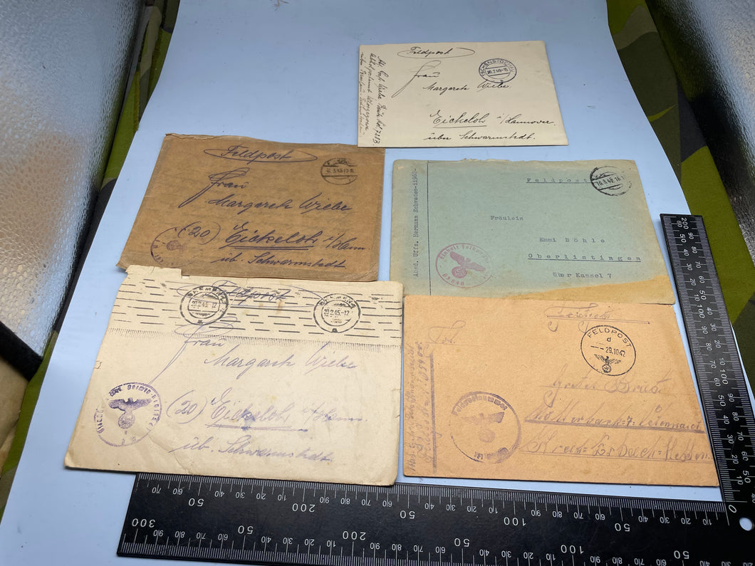 Original Group of WW2 German Army Feld Post Letters to Germany from a Soldier
