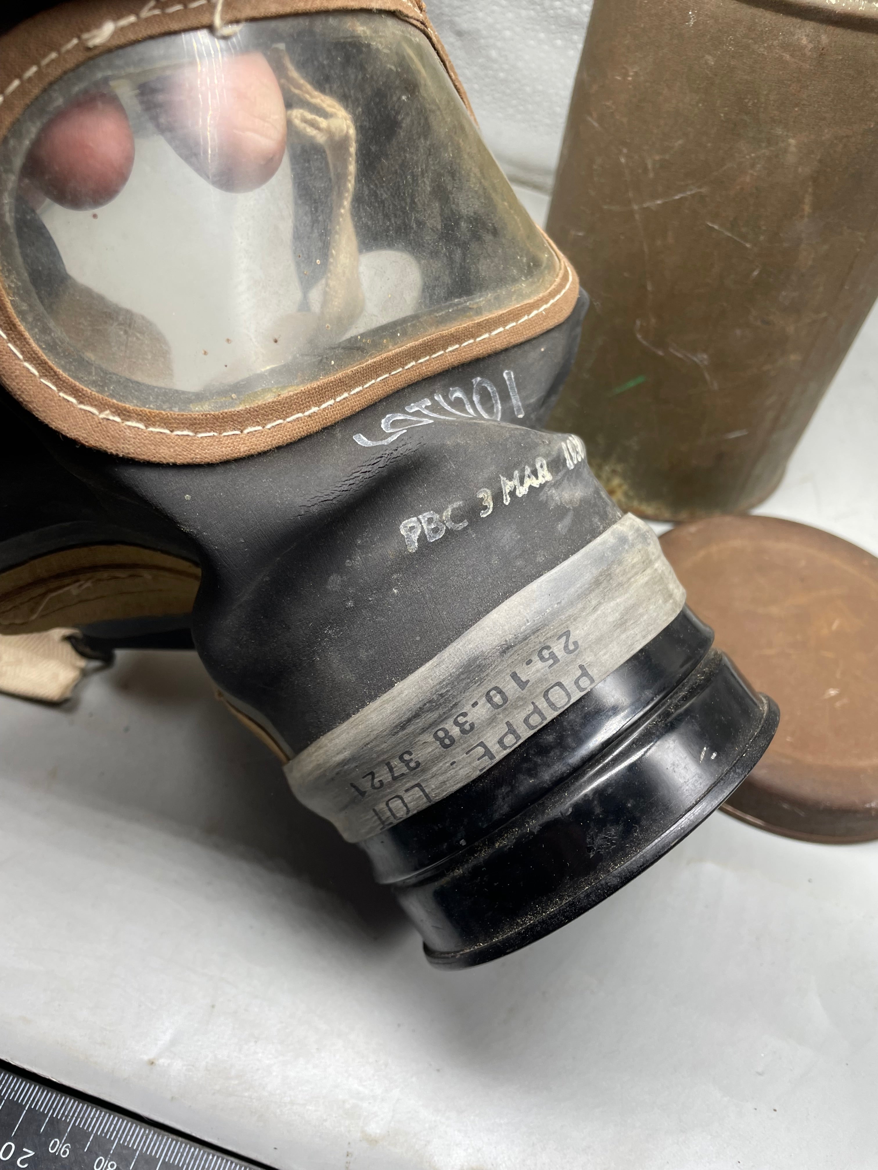 WW2 British Civilian Gas Mask in Private Purchase Carrying Tin - The Militaria Shop