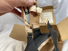 Load image into Gallery viewer, Original British Civilian Gas Mask in Cardboard Carrying Box with Belfast Label
