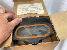 Load image into Gallery viewer, Original British Civilian Gas Mask in Cardboard Carrying Box with Belfast Label
