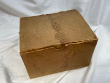 Load image into Gallery viewer, Original British Civilian Gas Mask in Cardboard Carrying Box with Belfast Label
