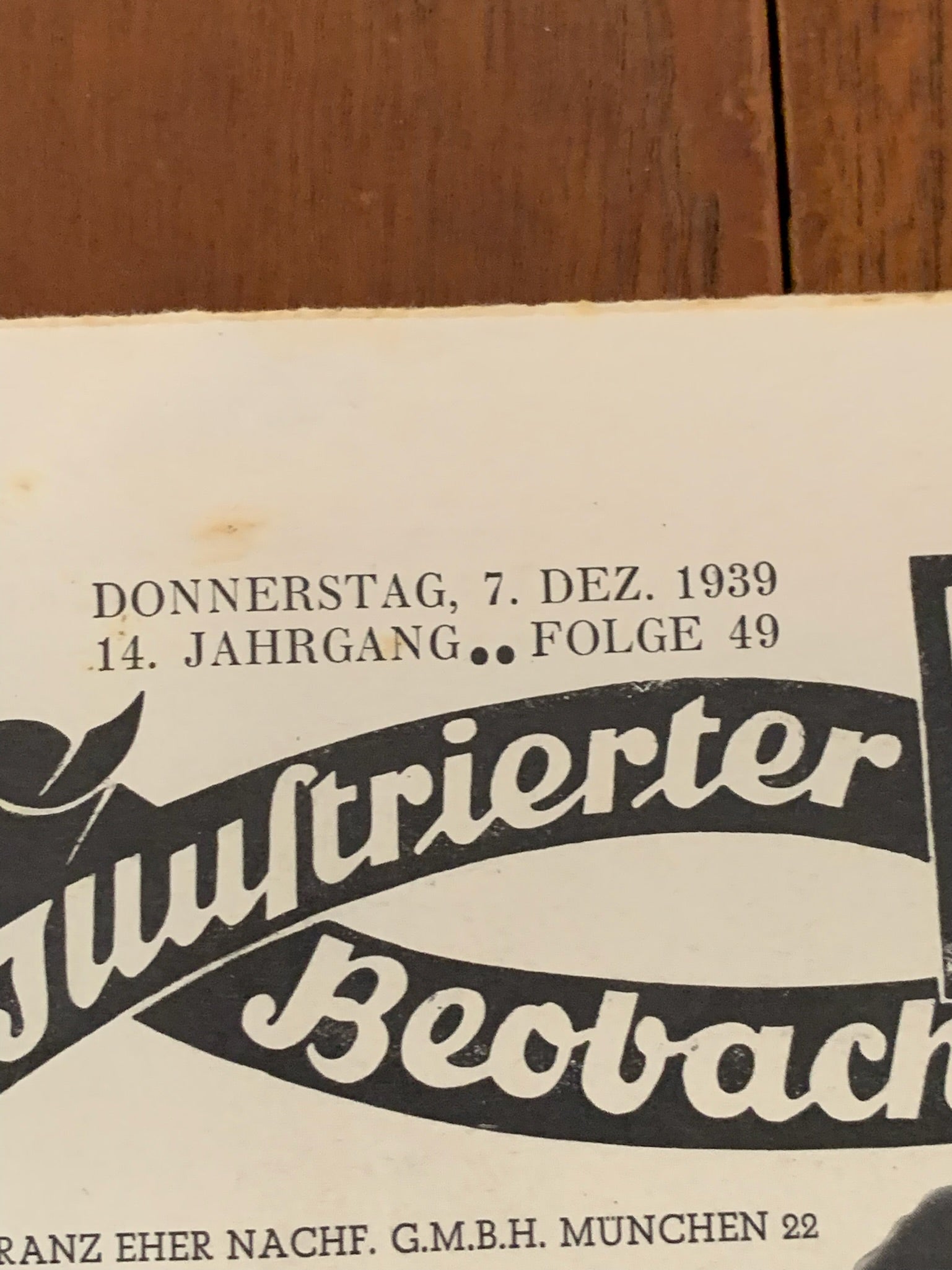 JB Juustrierter Beobachter NSDAP Magazine Original WW2 German - 7th December 1939 - The Militaria Shop
