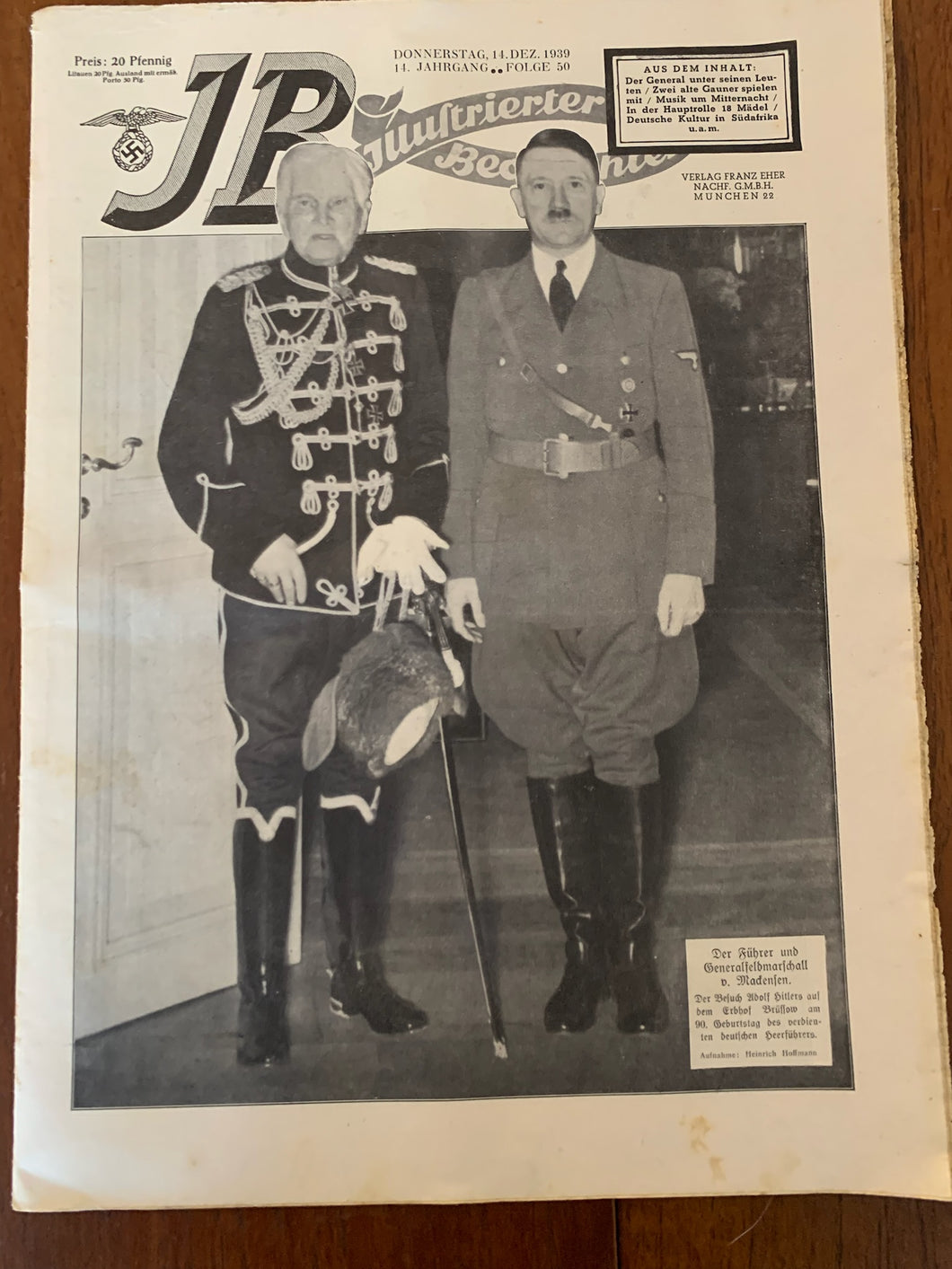 JB Juustrierter Beobachter NSDAP Magazine Original WW2 German - 14th December 1939