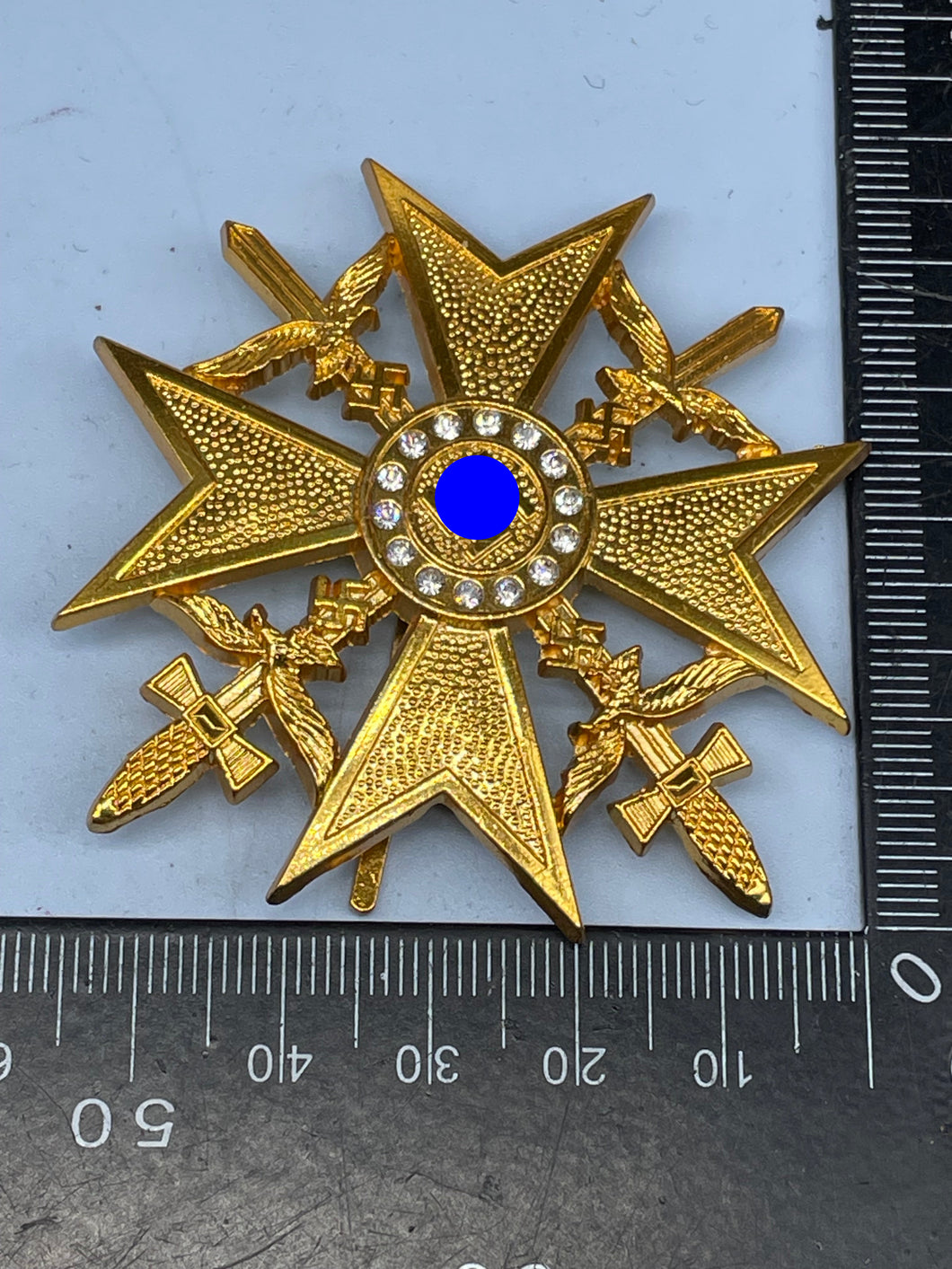 WW2 German Spanish Cross in Gold with Diamonds