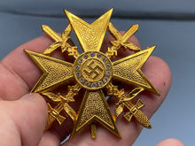 Load image into Gallery viewer, WW2 German Spanish Cross in Gold with Diamonds
