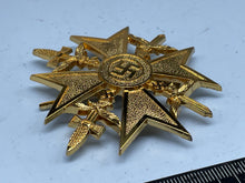 Load image into Gallery viewer, WW2 German Spanish Cross in Gold
