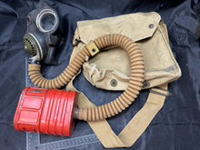 Load image into Gallery viewer, Original WW2 British Army 1941 Dated Long Hose Gas Mask Set
