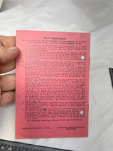 Load image into Gallery viewer, Original Piece of WW2 German Paperwork with Stamps etc
