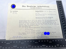 Load image into Gallery viewer, Original Piece of WW2 German Paperwork with Stamps etc
