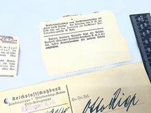 Load image into Gallery viewer, Original Piece of WW2 German Paperwork with Stamps etc
