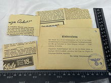 Load image into Gallery viewer, Original Piece of WW2 German Paperwork with Stamps etc
