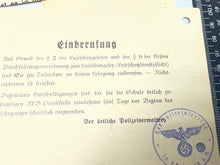 Load image into Gallery viewer, Original Piece of WW2 German Paperwork with Stamps etc
