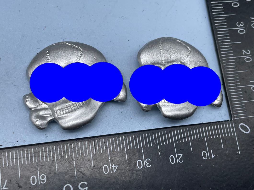 Pair of WW2 German SS Cap Skull Badges - Reproduction - The Militaria Shop