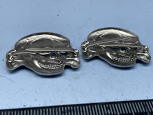 Load image into Gallery viewer, Pair of WW2 German SS Cap Skull Badges - Reproduction - The Militaria Shop
