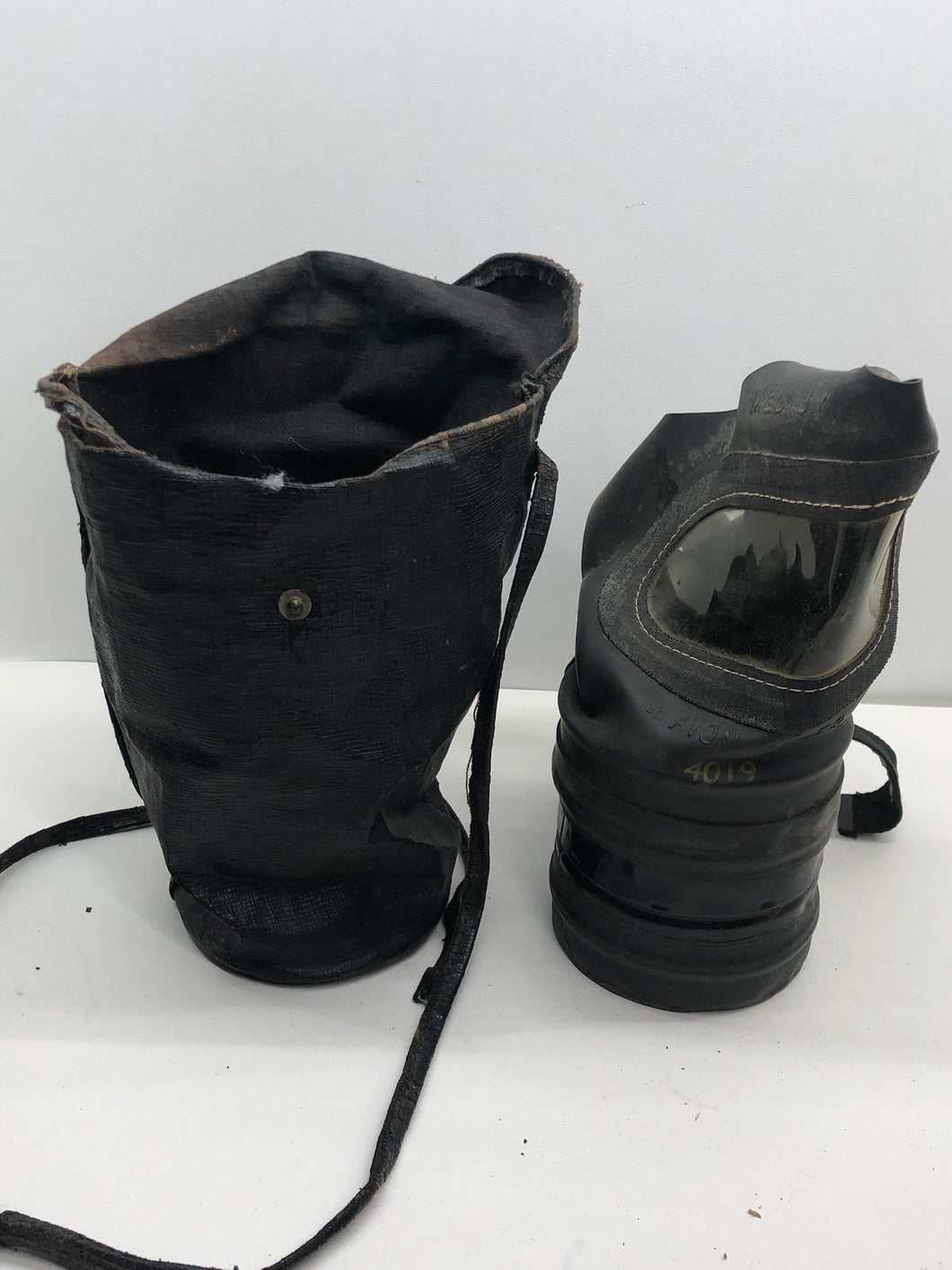 Original WW2 British Home Front Civilian Gas Mask In Leatherette Case