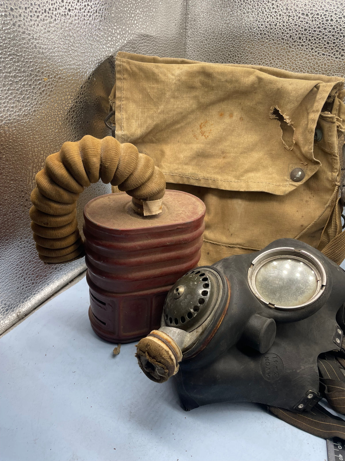 Original WW2 British Army Gas Mask in Bag - Parts for repair - The Militaria Shop