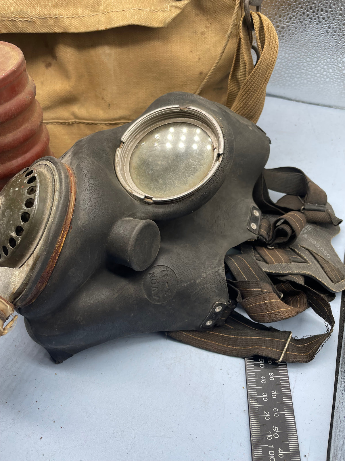 Original WW2 British Army Gas Mask in Bag - Parts for repair - The Militaria Shop