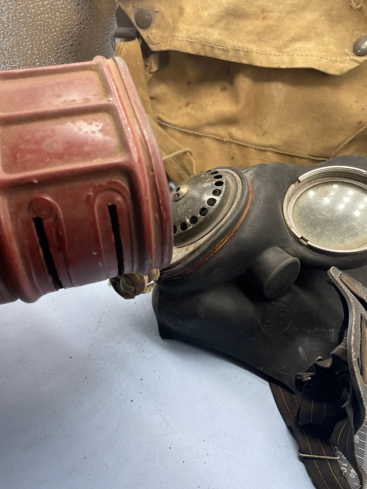Original WW2 British Army Gas Mask in Bag - Parts for repair - The Militaria Shop