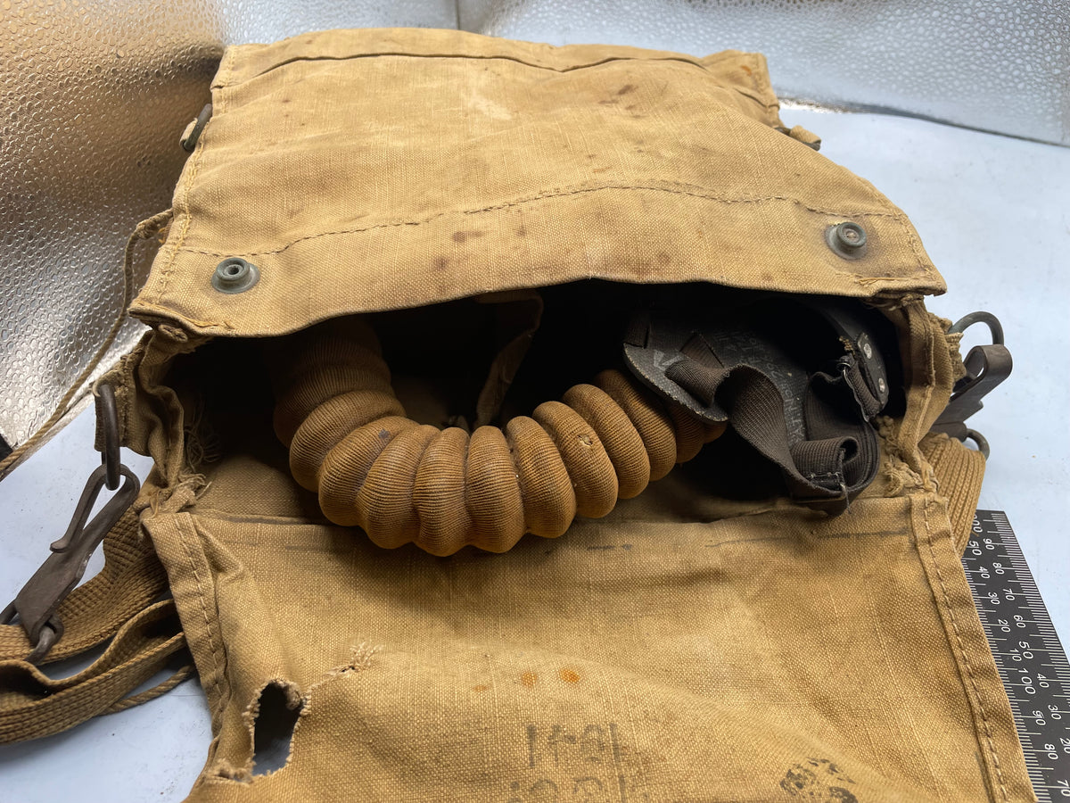 Original WW2 British Army Gas Mask in Bag - Parts for repair - The Militaria Shop