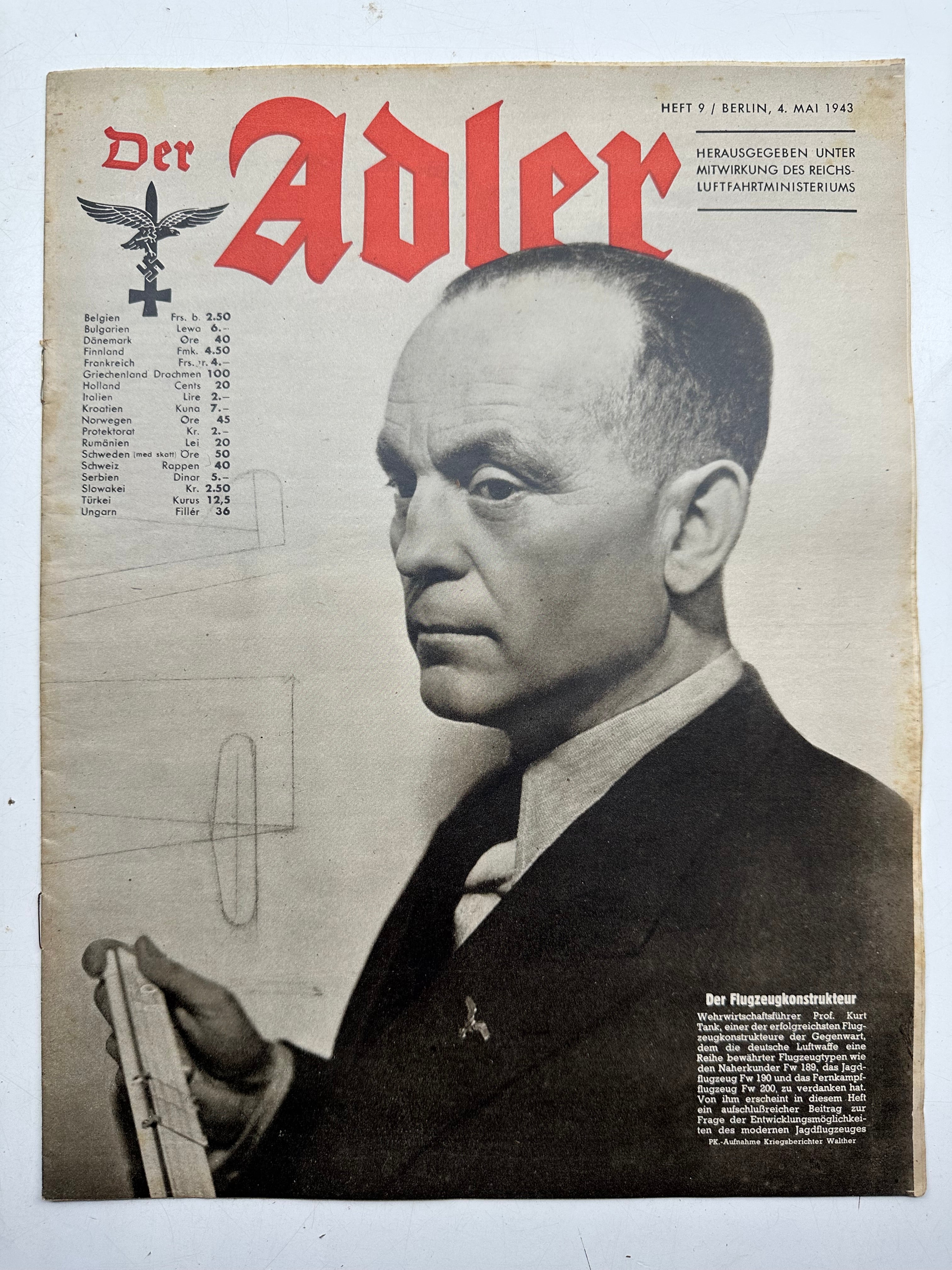 Original WW2 German Army Der Adler Propaganda Magazine - 4th May 1943 - The Militaria Shop