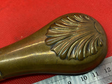 Load image into Gallery viewer, Vintage Victorian Copper Powder Flask with Decorative Leaves on the side
